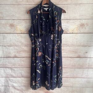 Nanette Lepore Navy Floral Midi Dress